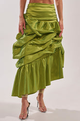 ALL OVER THE PLACE MIDI SKIRT