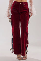 COVERED IN DIAMONDS RELAXED VELVET DENIM