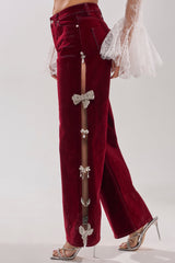 COVERED IN DIAMONDS RELAXED VELVET DENIM