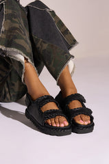 CAPE COD BLACK BRAIDED SANDAL