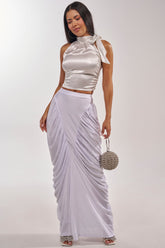 DREAMY RUCHED SKIRT IN WHITE