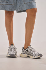 AZALEA WANG SAMURAI GREY MULTI CHUNKY SNEAKER