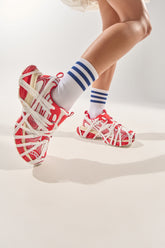 AZALEA WANG SELIE RED FLAT SNEAKER
