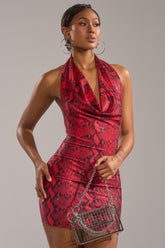 COCKY AF RHINESTONE SNAKE MINI DRESS