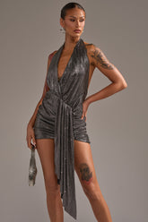 DREAM GIRL RHINESTONE DRESS IN SILVER