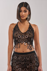 DESERT DANCER CROCHET HALTER TOP