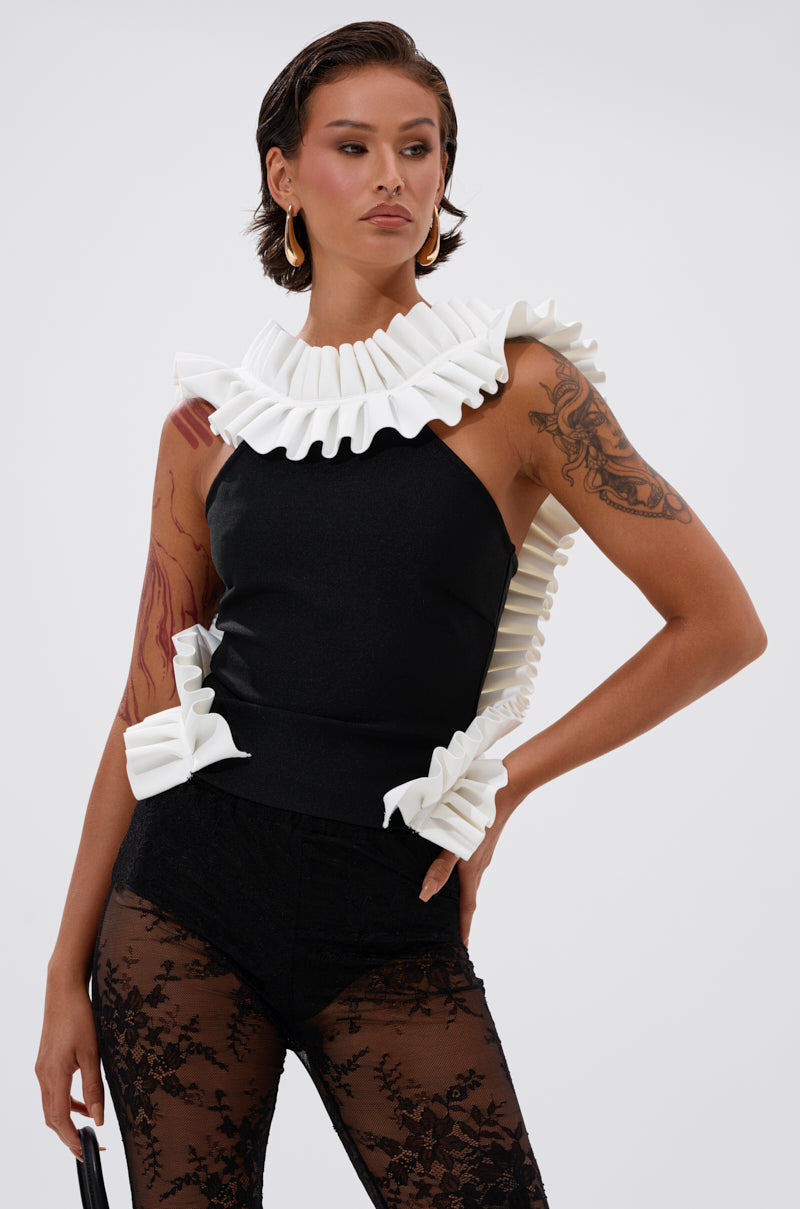 BAROQUE MOCK NECK TOP