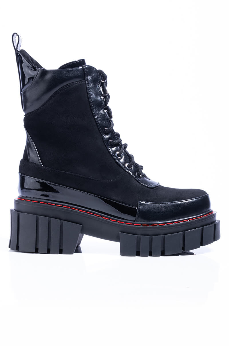 AZALEA WANG YOU'RE NEVER ALONE FLATFORM BOOTIE IN BLACK